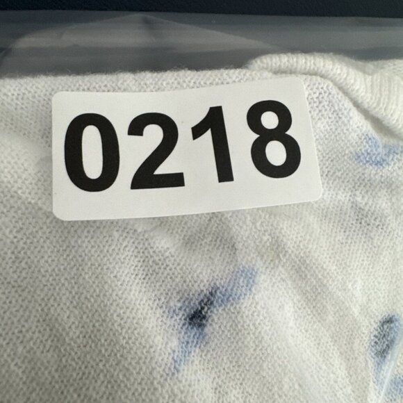 J. Jill Women's M Linen blend Pullover Sweater LS White Navy Multi - Picture 9 of 10